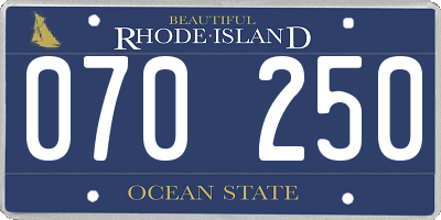 RI license plate 070250