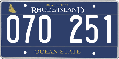 RI license plate 070251