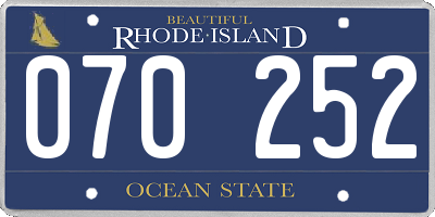RI license plate 070252