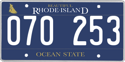 RI license plate 070253