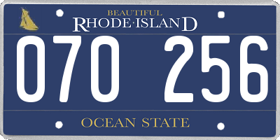 RI license plate 070256