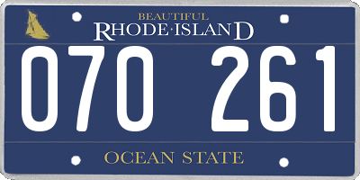 RI license plate 070261
