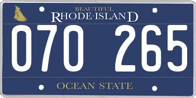 RI license plate 070265