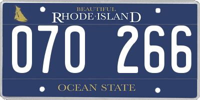 RI license plate 070266