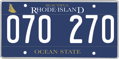 RI license plate 070270