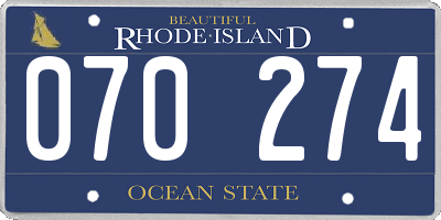 RI license plate 070274