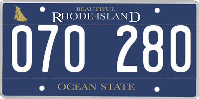 RI license plate 070280