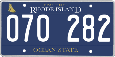 RI license plate 070282