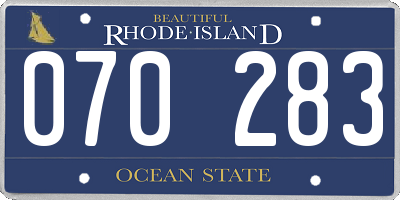 RI license plate 070283