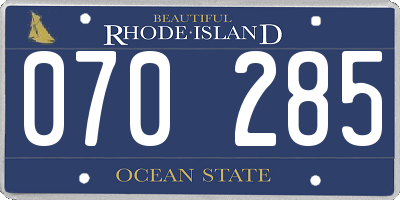 RI license plate 070285