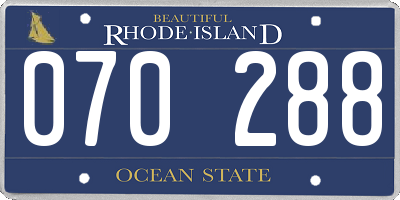 RI license plate 070288