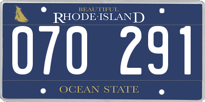 RI license plate 070291