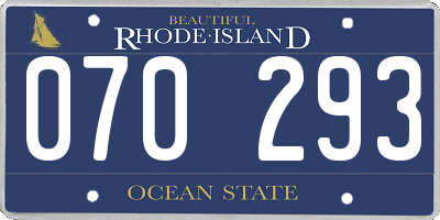 RI license plate 070293