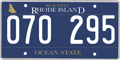 RI license plate 070295
