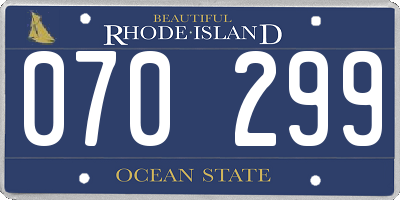 RI license plate 070299