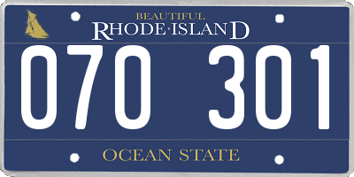 RI license plate 070301