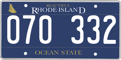 RI license plate 070332