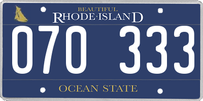 RI license plate 070333
