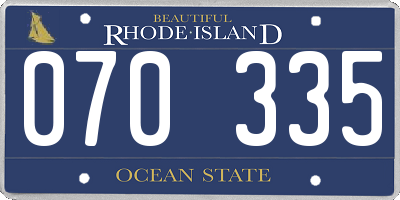 RI license plate 070335