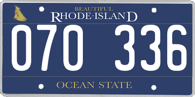 RI license plate 070336