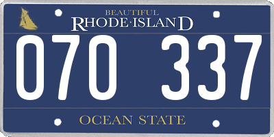 RI license plate 070337