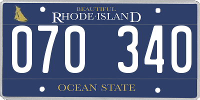 RI license plate 070340