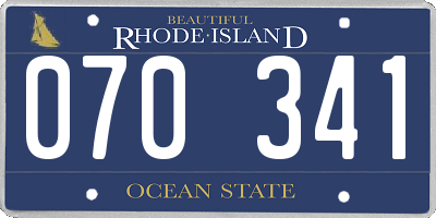 RI license plate 070341