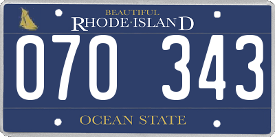 RI license plate 070343