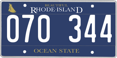 RI license plate 070344