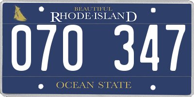 RI license plate 070347