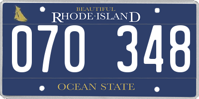 RI license plate 070348