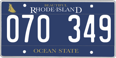 RI license plate 070349