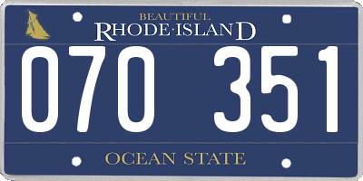 RI license plate 070351