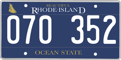RI license plate 070352