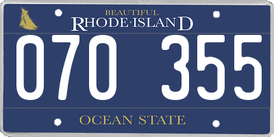 RI license plate 070355