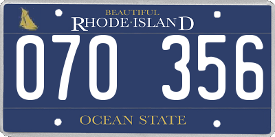 RI license plate 070356