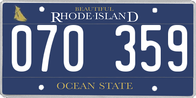 RI license plate 070359