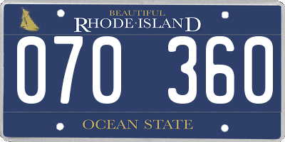 RI license plate 070360