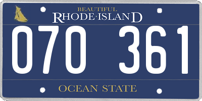 RI license plate 070361