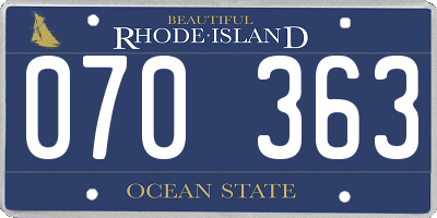RI license plate 070363