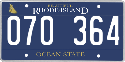 RI license plate 070364