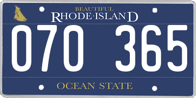 RI license plate 070365