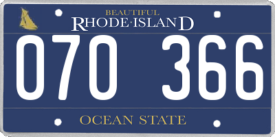 RI license plate 070366