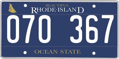 RI license plate 070367