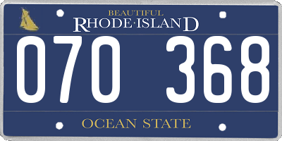 RI license plate 070368