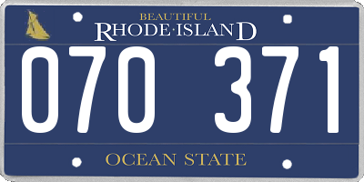 RI license plate 070371