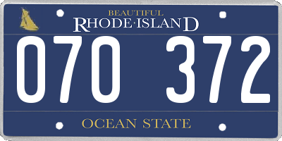 RI license plate 070372