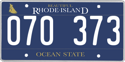 RI license plate 070373