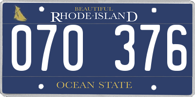 RI license plate 070376