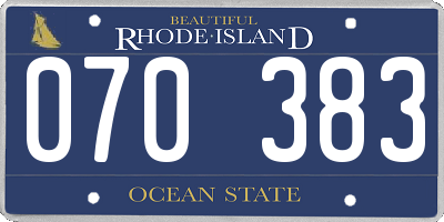 RI license plate 070383